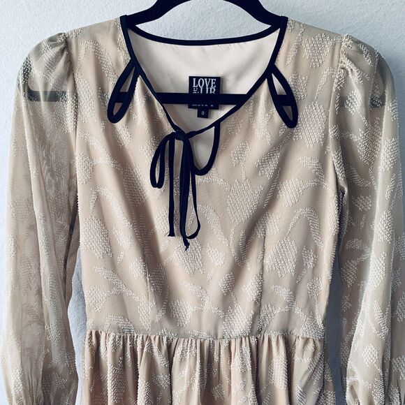 Love & Liberty Dress Long Sleeve Silk Fit and Flare Scoop Neck Blush Size 0 - Picture 5 of 13